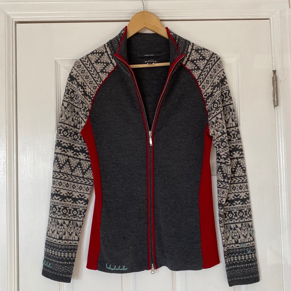 Eddie Bauer merino wool full zip sweater